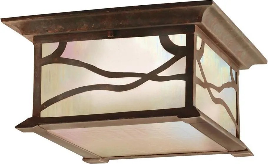 Quintiesse QN-MORRIS-F - Zewnętrzna oprawa sufitowa MORRIS 2xE27/60W/230V IP44 brązowa