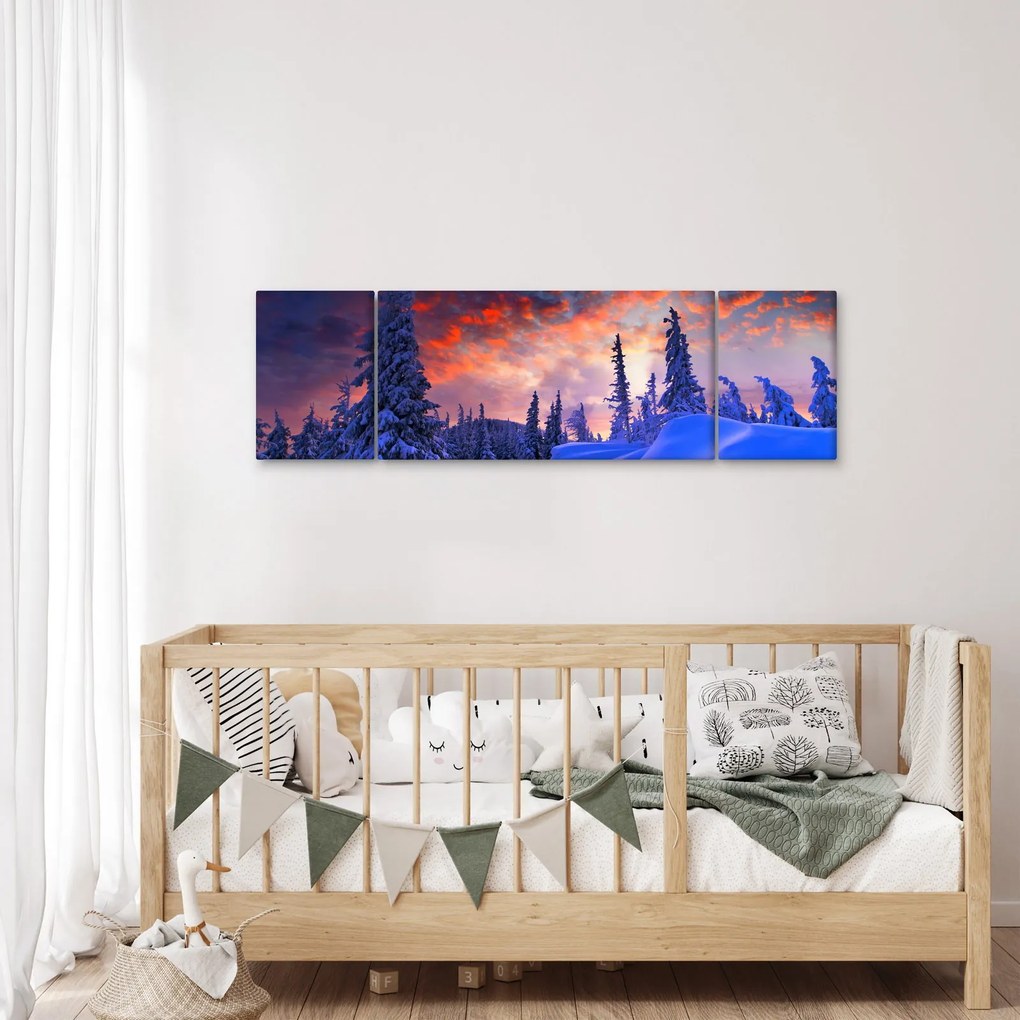 Obraz - Zimowy zmierzch (170x50 cm)