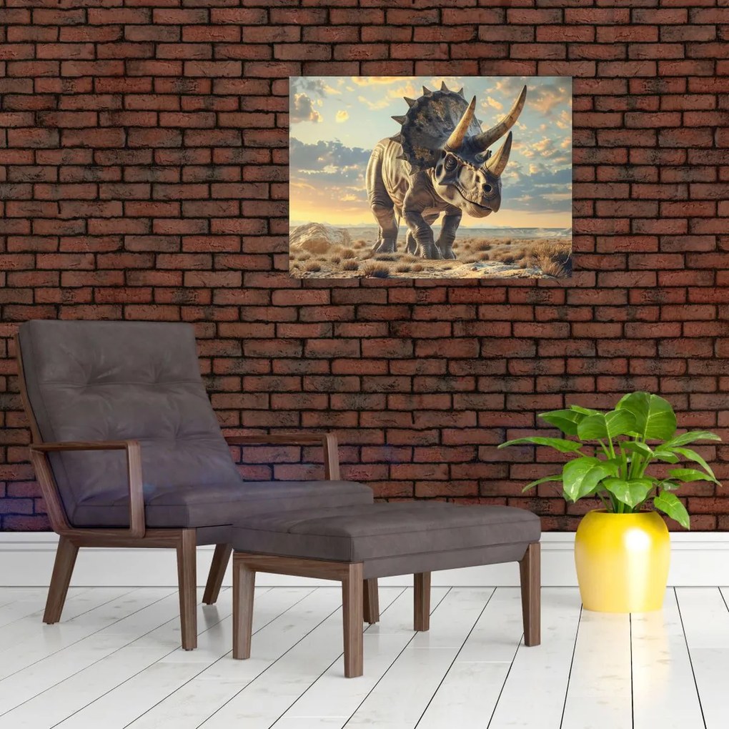 Obraz na szkle - Triceratops (70x50 cm)