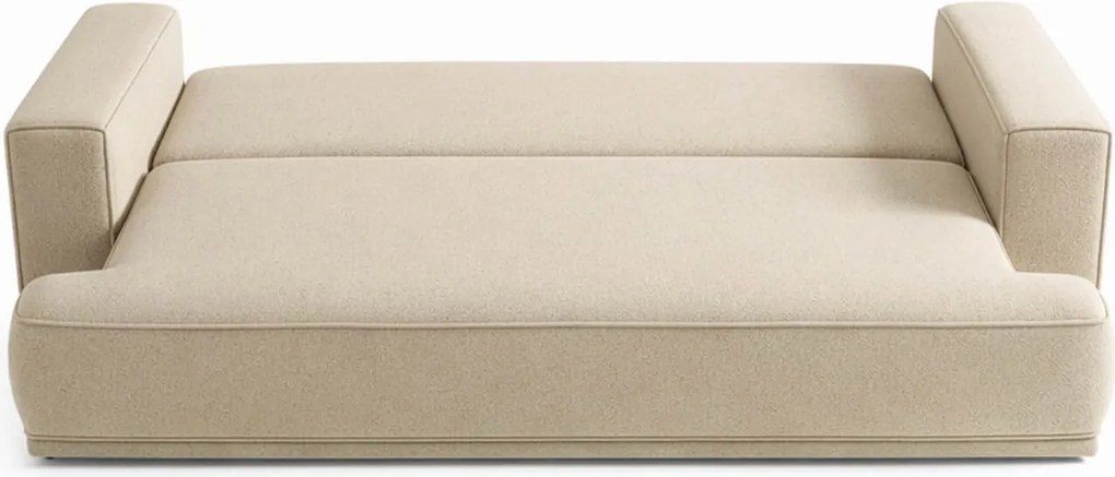 Sofa z Funkcją Spania CAMELIA Beżowa Boucle Nowoczesna