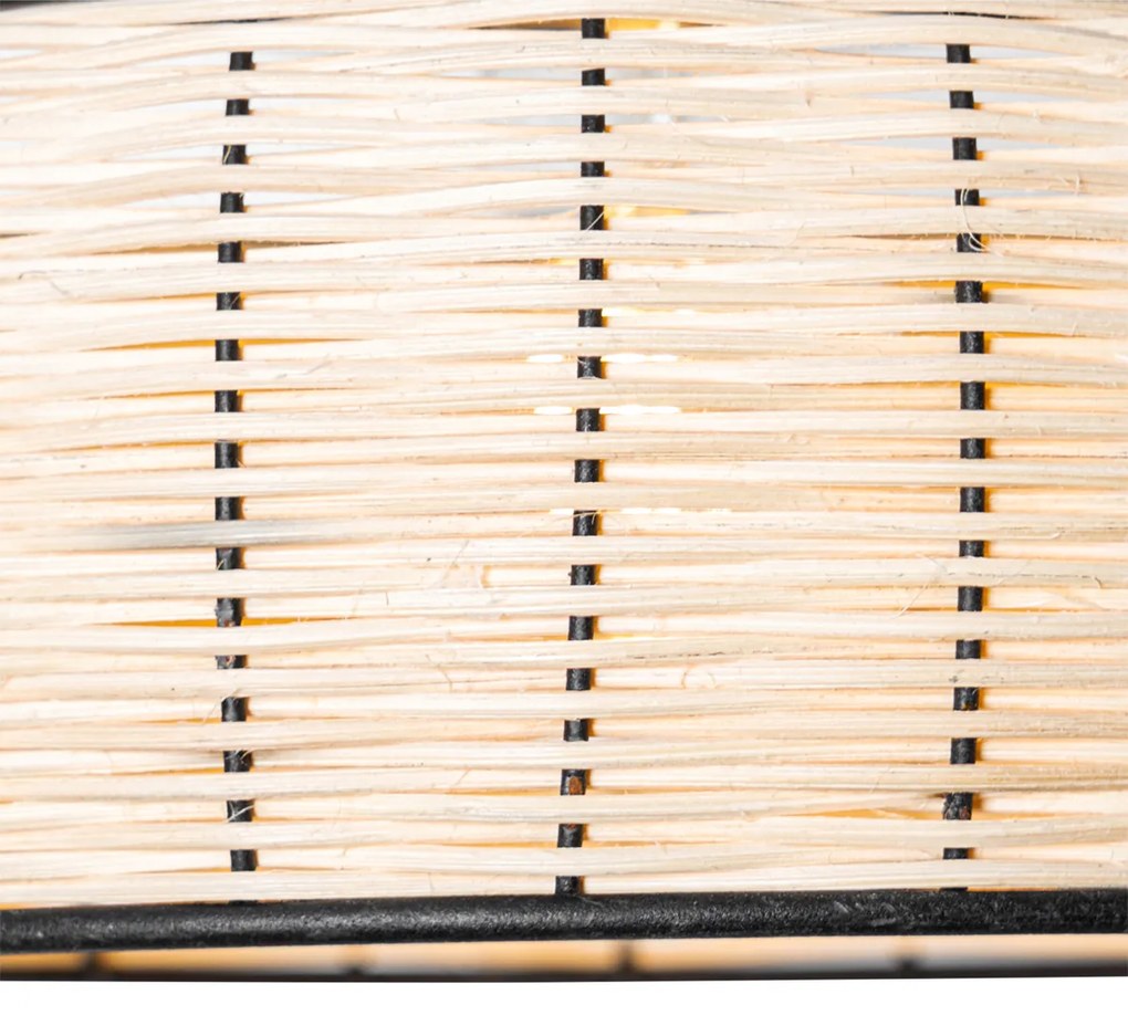 Orientalna lampa sufitowa czarna z rattanu 25 cm - Emir