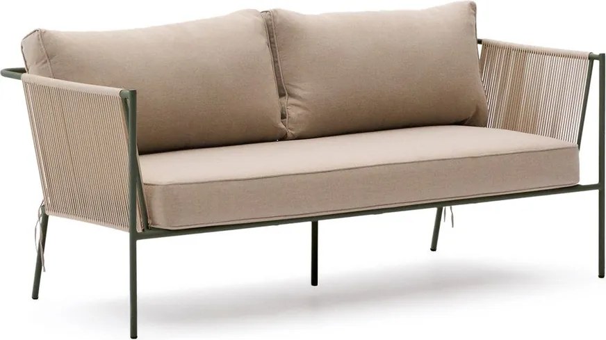 Zielona/beżowa tapicerowana sofa ogrodowa Zivia – Kave Home