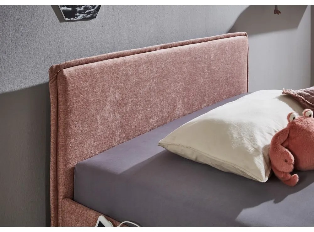 Różowe łóżko dziecięce 90x200 cm Fun – Meise Möbel