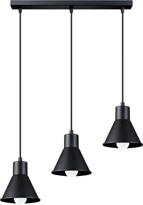 Czarna potrójna lampa wisząca nad wyspę - 5X S167 L9-G79