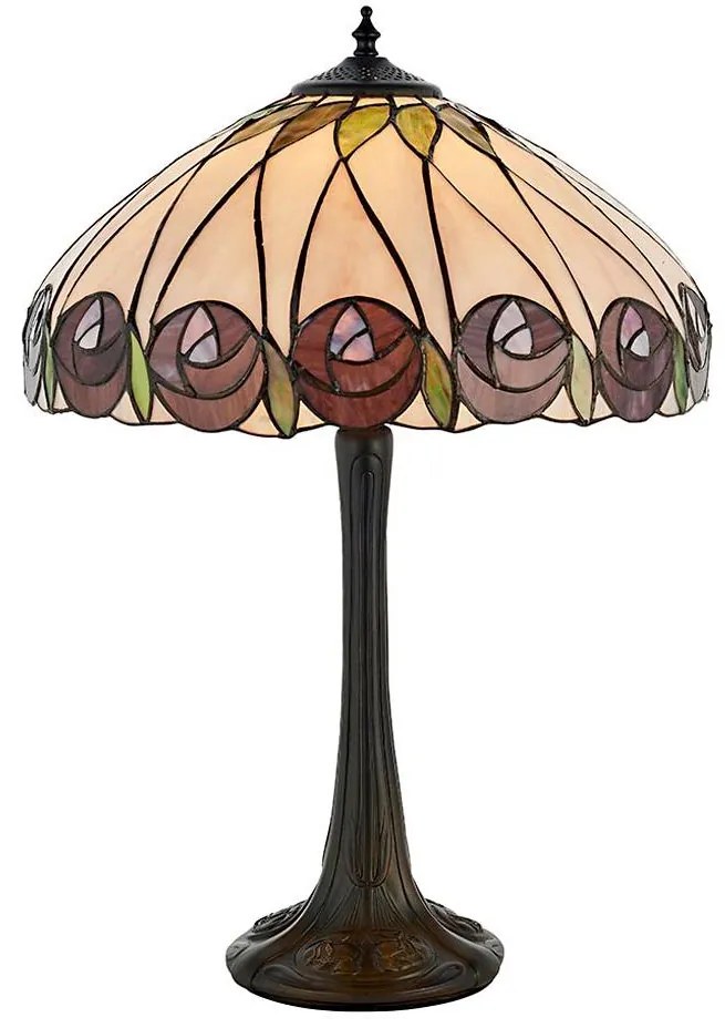 Endon 64177 - Lampa stołowa Tiffany HUTCHINSON 1xE27/60W/230V, średnica 40 cm
