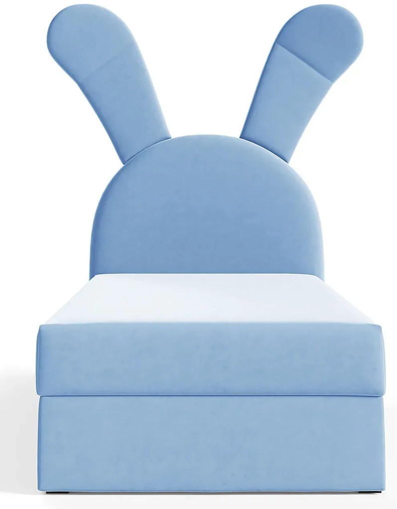 Niebieskie łóżko kontynentalne dla dziecka 100x200 cm N8-M53