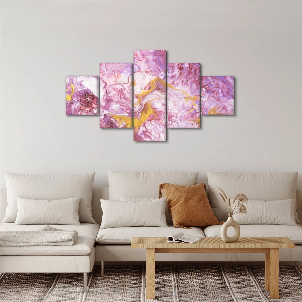 Obraz - Różwa abstrakcja (125x70 cm)