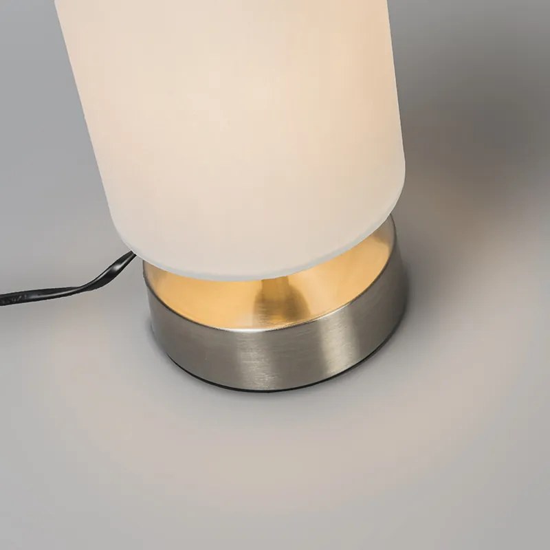 Nowoczesna lampa stołowa biała okrągła 12 cm z możliwością ściemniania - Milo 2 Nowoczesny Oswietlenie wewnetrzne
