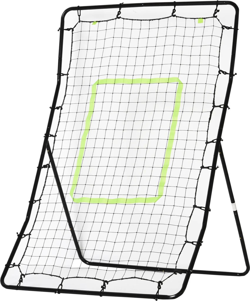 HOMCOM Rebounder bramka do piłki nożnej z siatką odbijającą Stalowa konstrukcja do treningu precyzji i odbioru Czarna 75x126 cm | Aosom PL