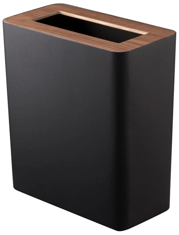 Czarny biurowy stalowy kosz na śmieci 10 l Rin – YAMAZAKI