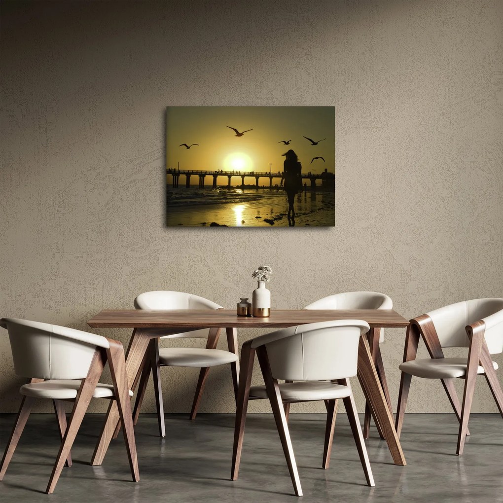 Obraz - Spacer po plaży (70x50 cm)