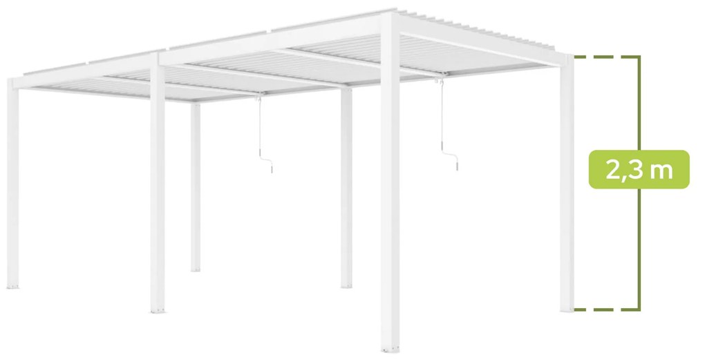 PERGOLA OGRODOWA LUXE 7.8X3M ALUMINIOWA Z OŚWIETLENIEM LED BIAŁA