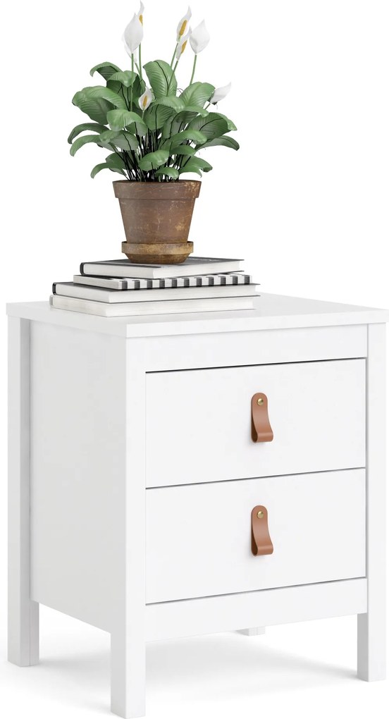 Biała szafka nocna z szufladami Madrid