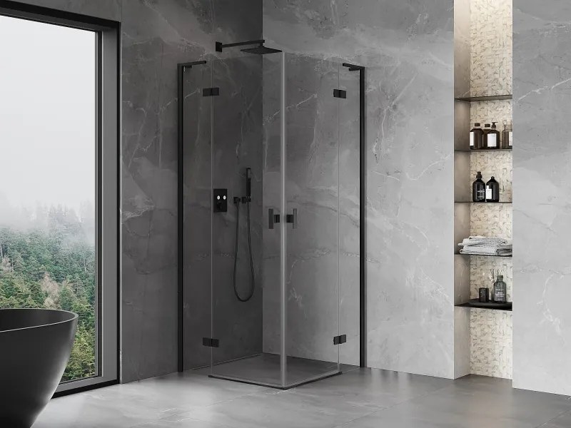 Mexen Mist-H L Duo kabina prysznicowa uchylna 120 x 120 cm, transparent, czarna - 8A5L-120L-120P-70-00