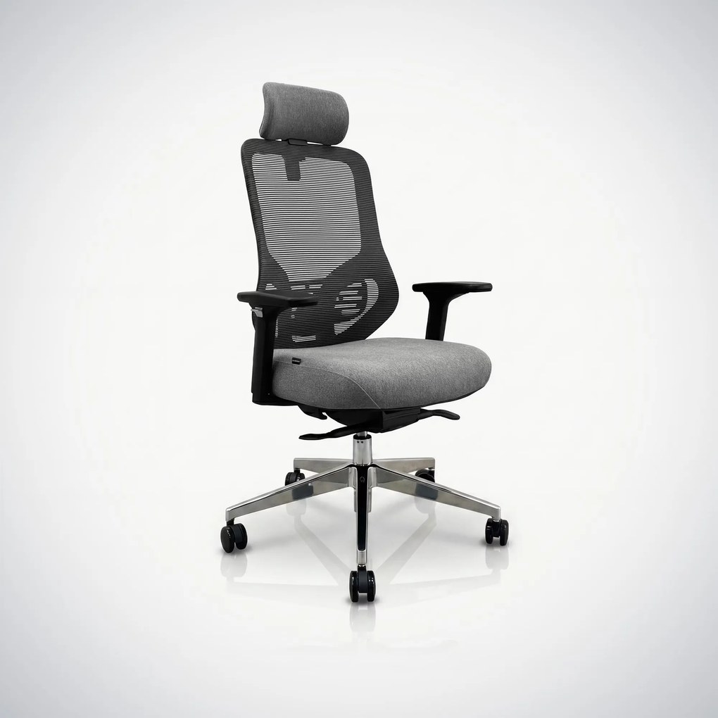 Ergonomiczny fotel biurowy z siatką ciemnoszary AXIS