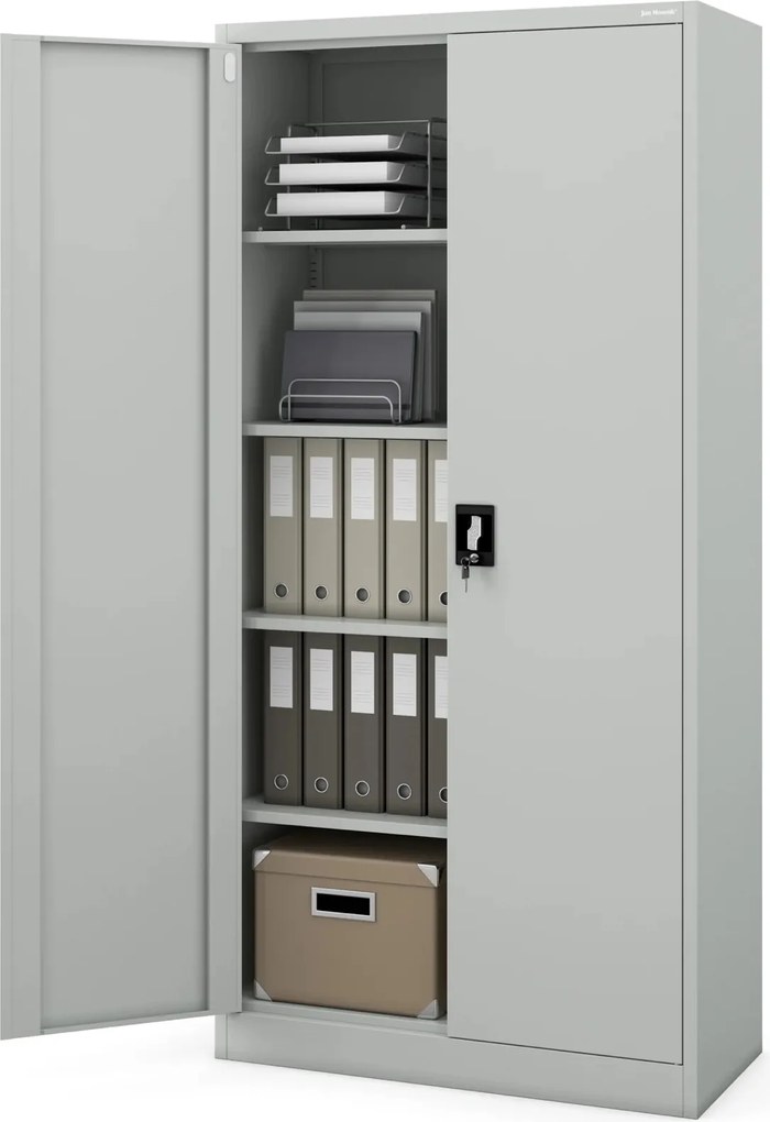 Szafa biurowa Jan dwudrzwiowa 90x40x185 cm szara