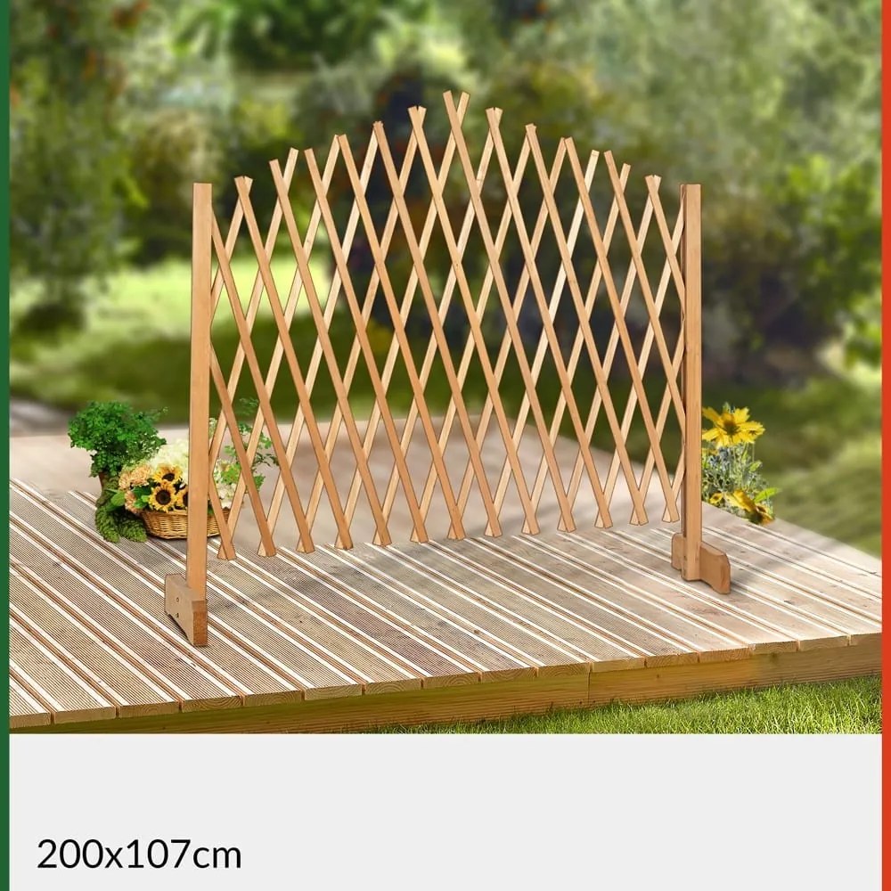 Gardebruk Kratka drewniana ROSEMARY na kwiaty, 200x107cm, naturalny brąz
