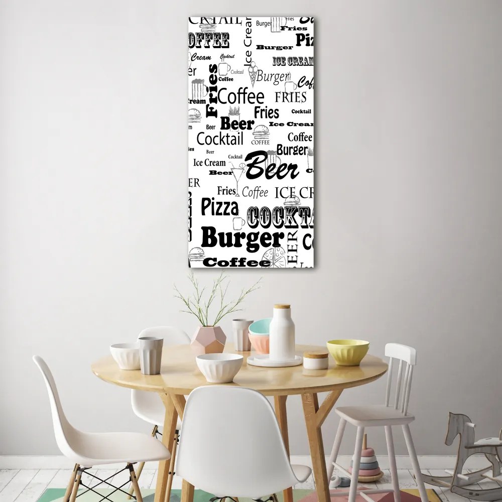 Foto obraz na szkle pionowy Menu w restauracji