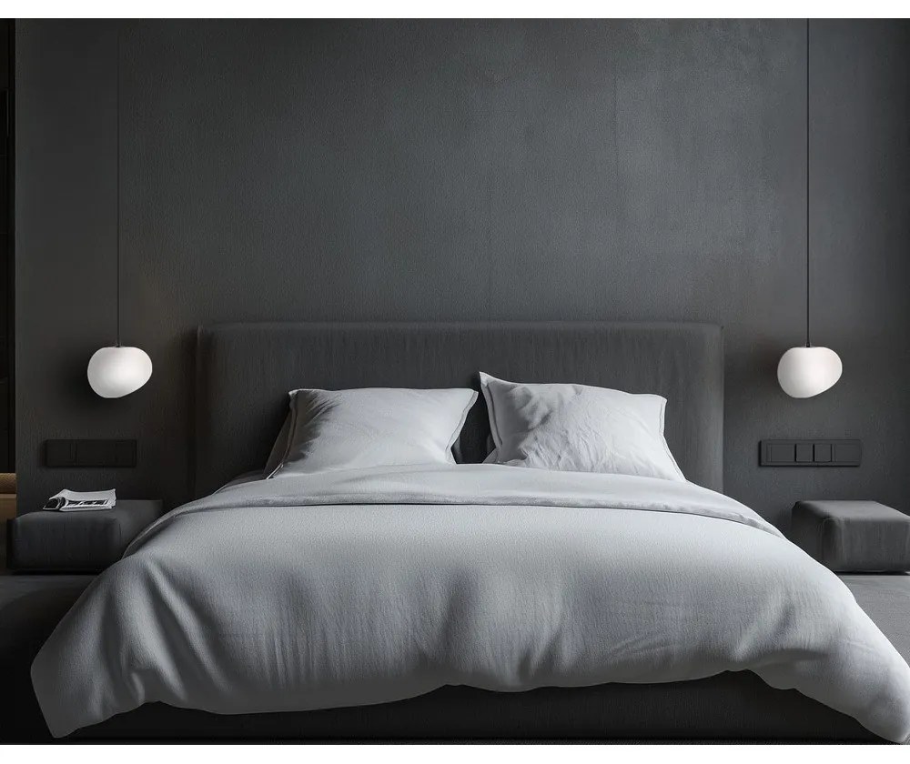 Czarno-biała lampa wisząca Stones – Candellux Lighting