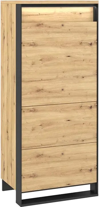 Wysoka komoda w stylu industrialnym dąb artisan - qa H3-G18
