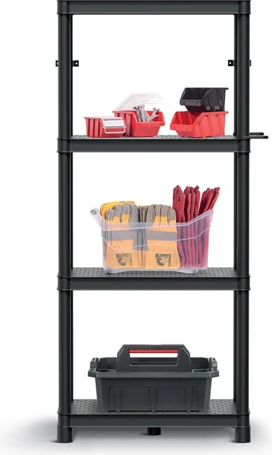 Regał warsztatowy STACKARO SOLID SMALL, 58x28x131,5cm, czarny Prosperplast