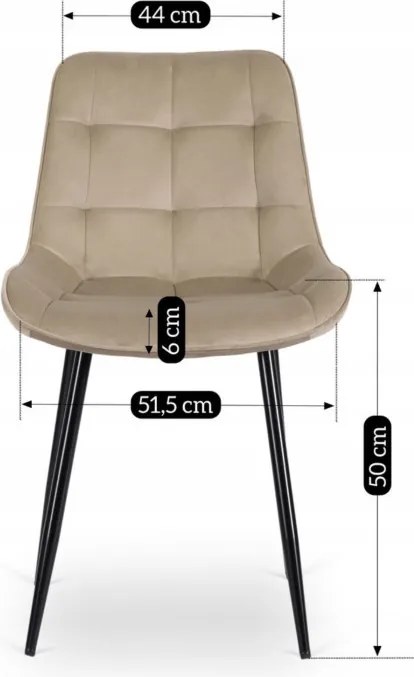 Zestaw Stół Rozkładany SKUBI 120-160 cm Dąb Craft/Czarny i 6 Krzeseł Tapicerowanych CHRIS Beżowych Nowoczesnych