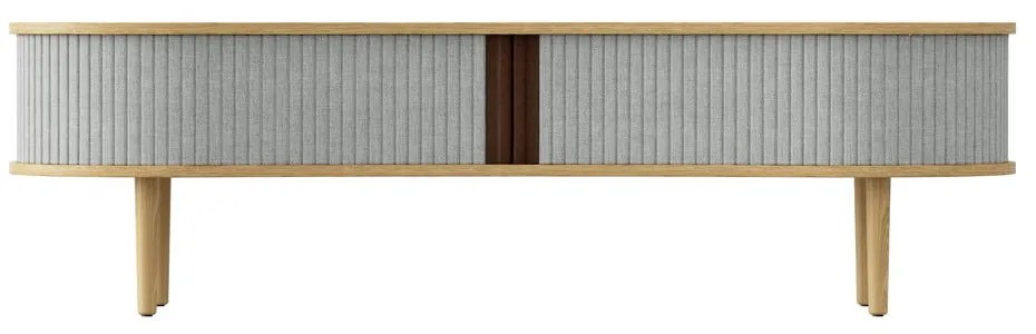Szara szafka pod TV w dekorze dębu 140x40 cm Audacious – UMAGE