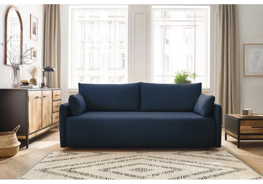 Ciemnoniebieska rozkładana sofa 211 cm Marcel – Bobochic Paris