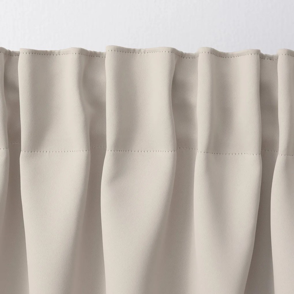 Zasłona zaciemniająca na taśmie marszczącej greige 140 x 280cm 1 szt.