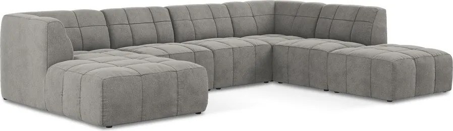 Szary aksamitny narożnik (w kształcie litery U) Aloha – Makamii