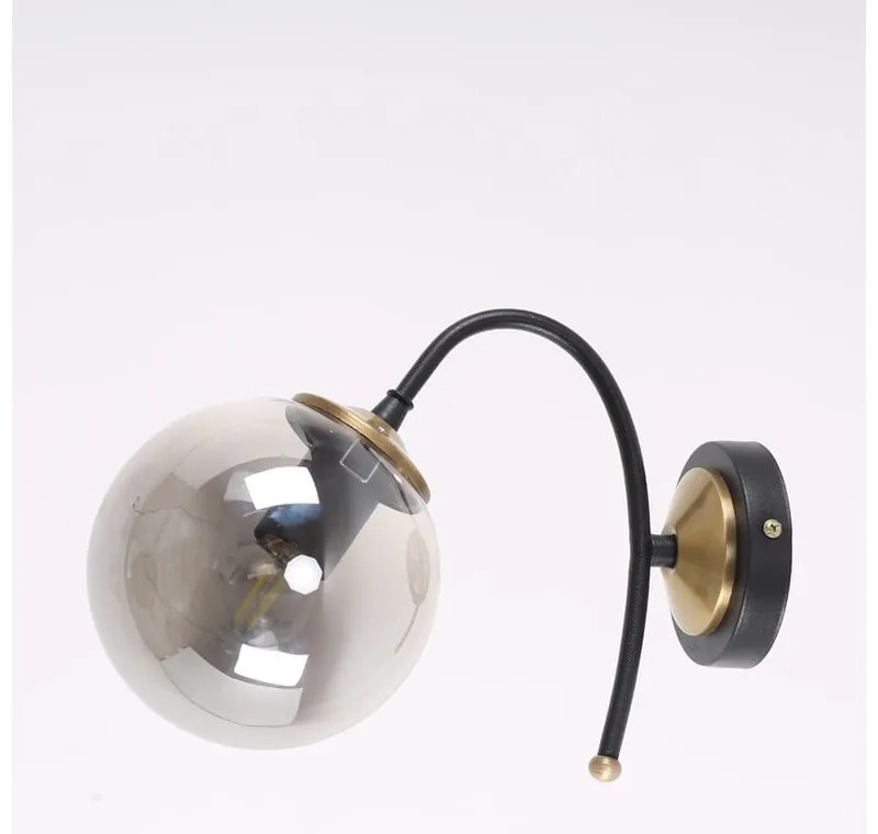 Czarno-szary kinkiet ø 15 cm Yoyo – Squid Lighting