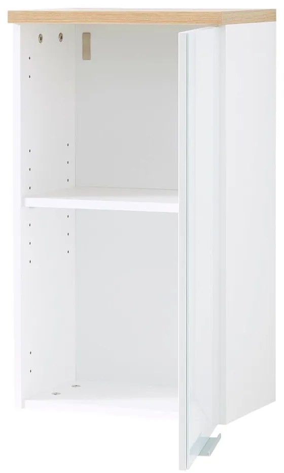 Biała wisząca szafka łazienkowa w dekorze dębu 39x69 cm Pescara – Germania