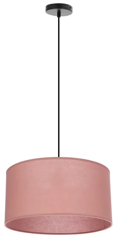 Różowa lampa wisząca z tekstylnym kloszem ø 40 cm Shanti – Candellux Lighting