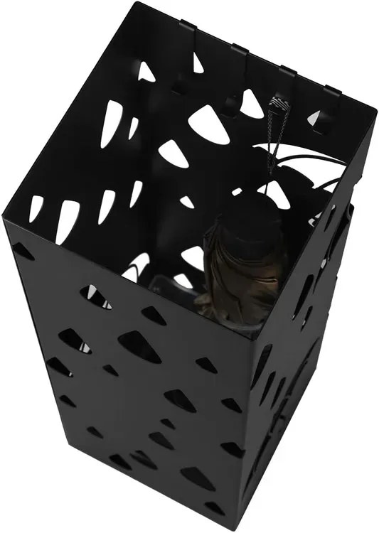 Ażurowy Parasolnik Czarny Metalowy Do Przedpokoju N5-H07