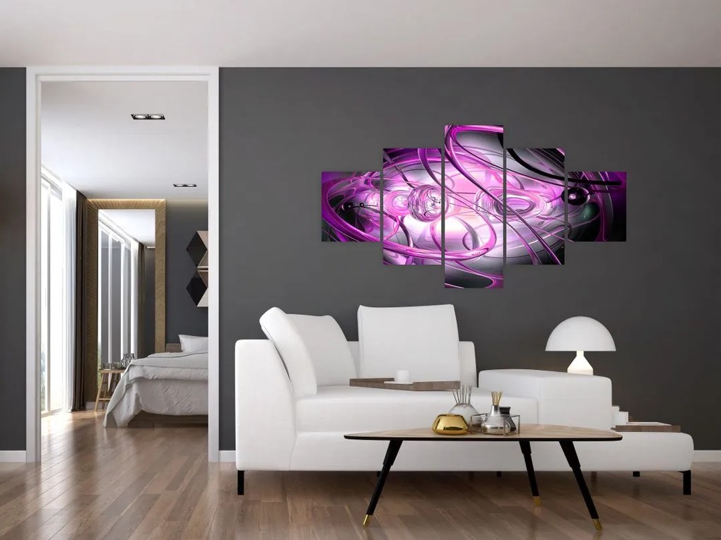 Obraz pięknej fioletowej abstrakcji (125x70 cm)