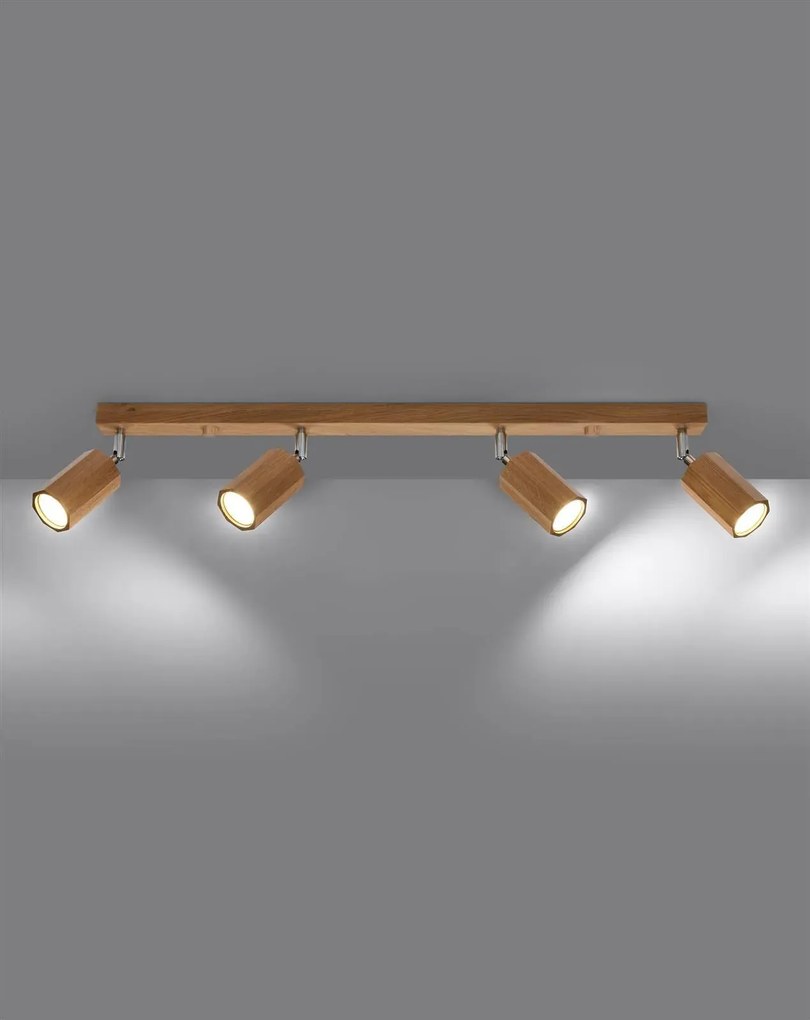 Listwa oświetleniowa ZEKE 4 dębowa SOLLUX LIGHTING