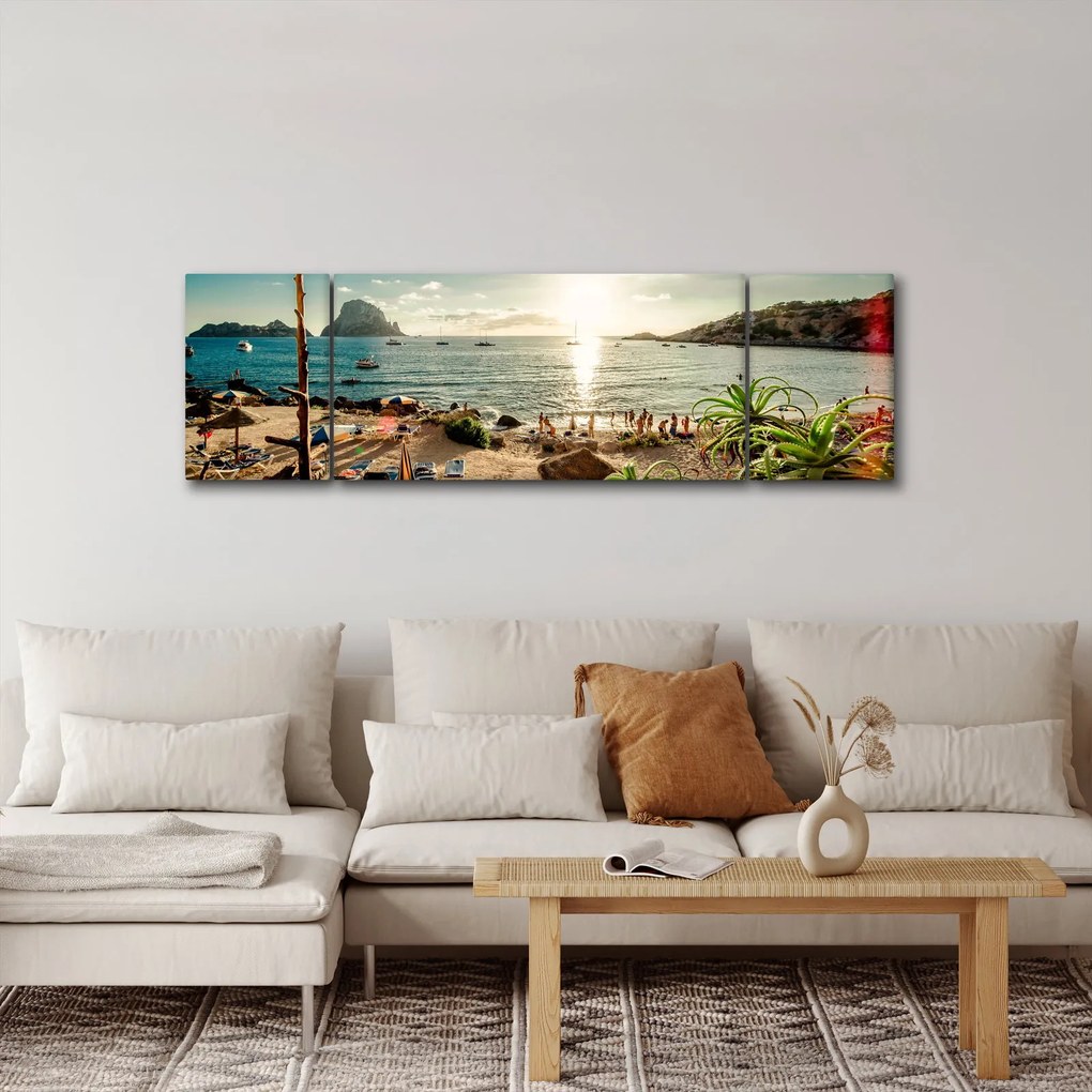 Obraz - Plaża z ludźmi (170x50 cm)