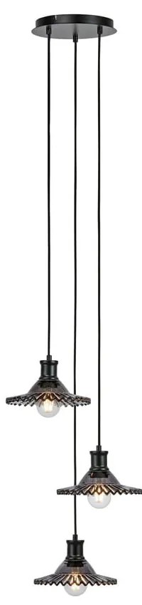 Czarna lampa wisząca ze szklanym kloszem ø 22 cm Novia – Markslöjd