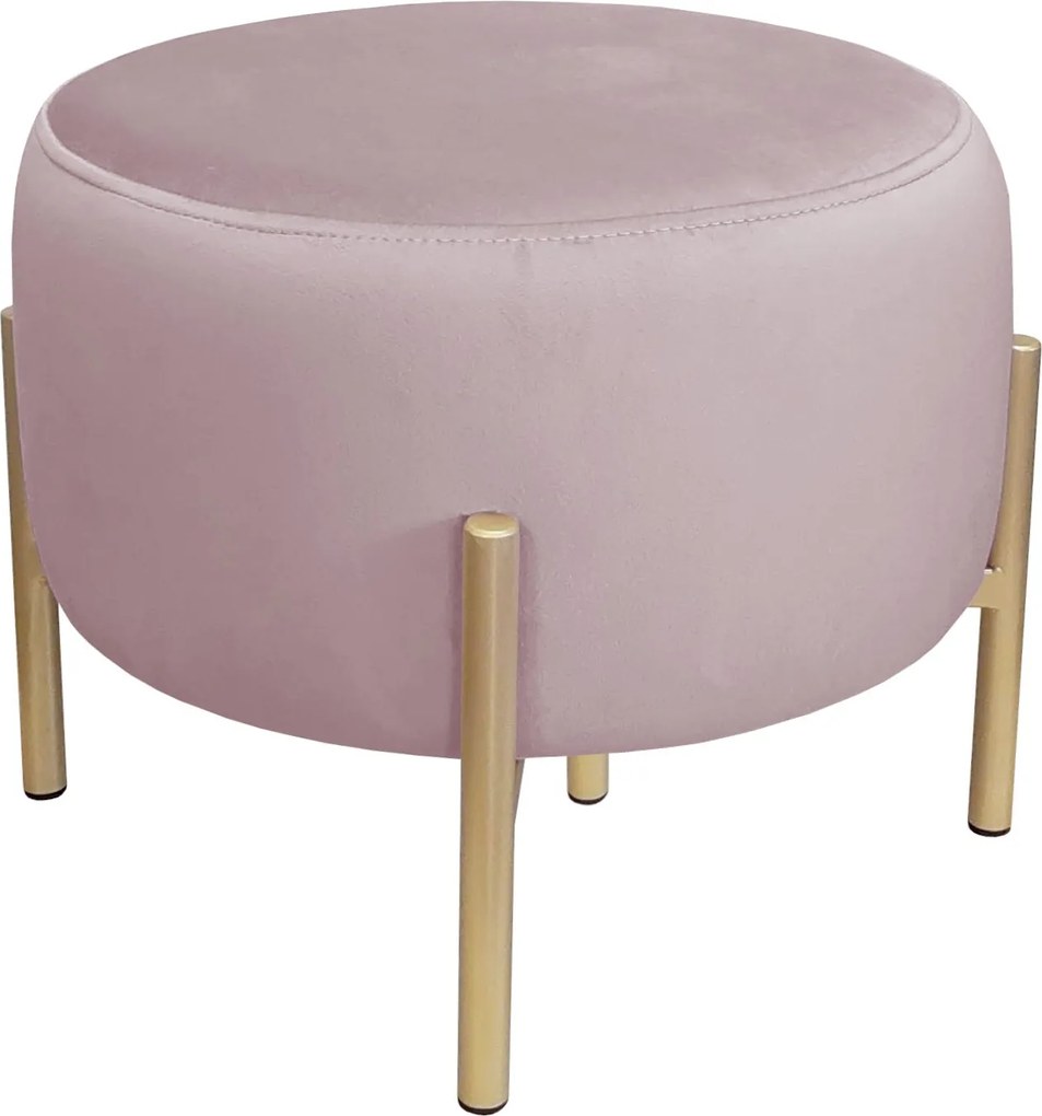 Pufa OLA loft ławka podnóżek metal : Kolor Stelaża - Złoty, Kolor tkaniny - VELVET - MG55, Typ tkaniny - Velvet