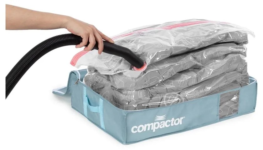 Plastikowy pojemnik próżniowy pod łóżko 65x45x15,5 cm Blue Edition – Compactor