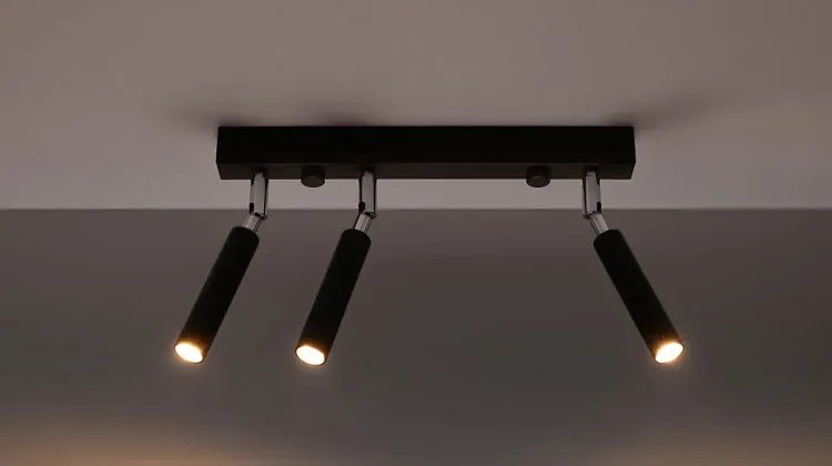 Czarny nowoczesny plafon reflektor - EX673-Totemi