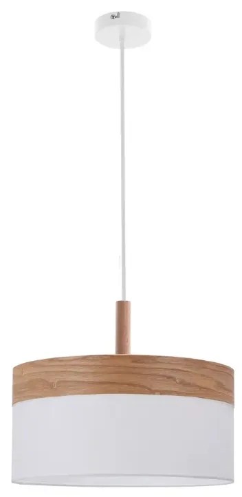 Lampa wisząca biały + drewniany - K453-Haromi