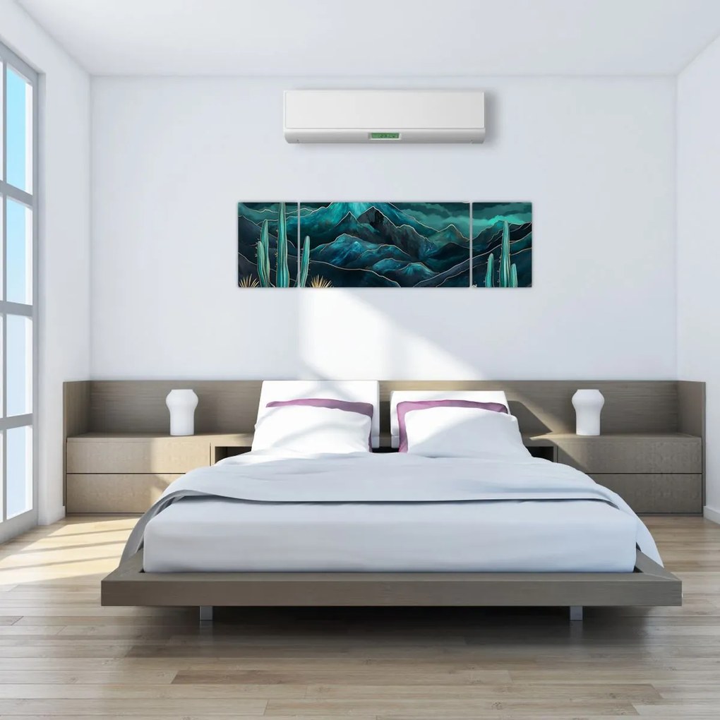 Obraz - Turkusowa noc (170x50 cm)