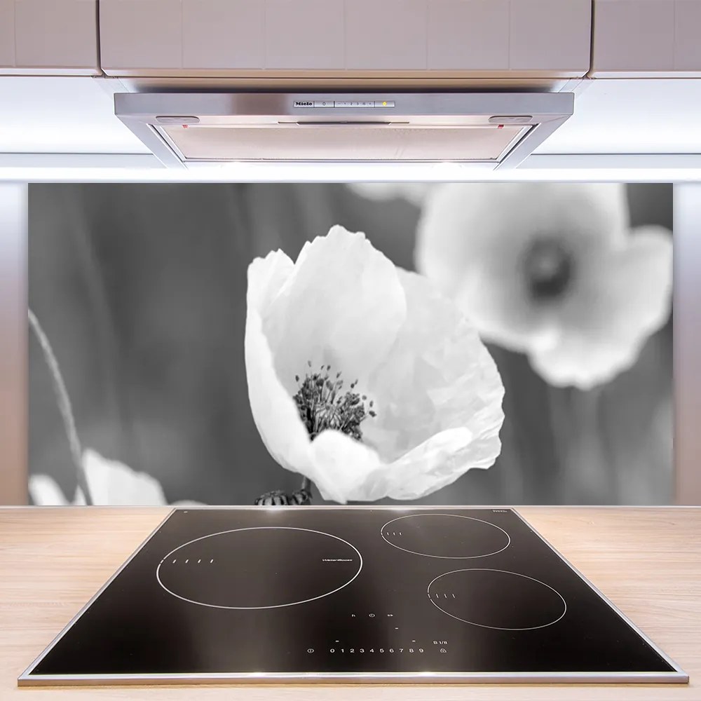 Panel Szklany do Kuchni Klasyczny Motyw Maków