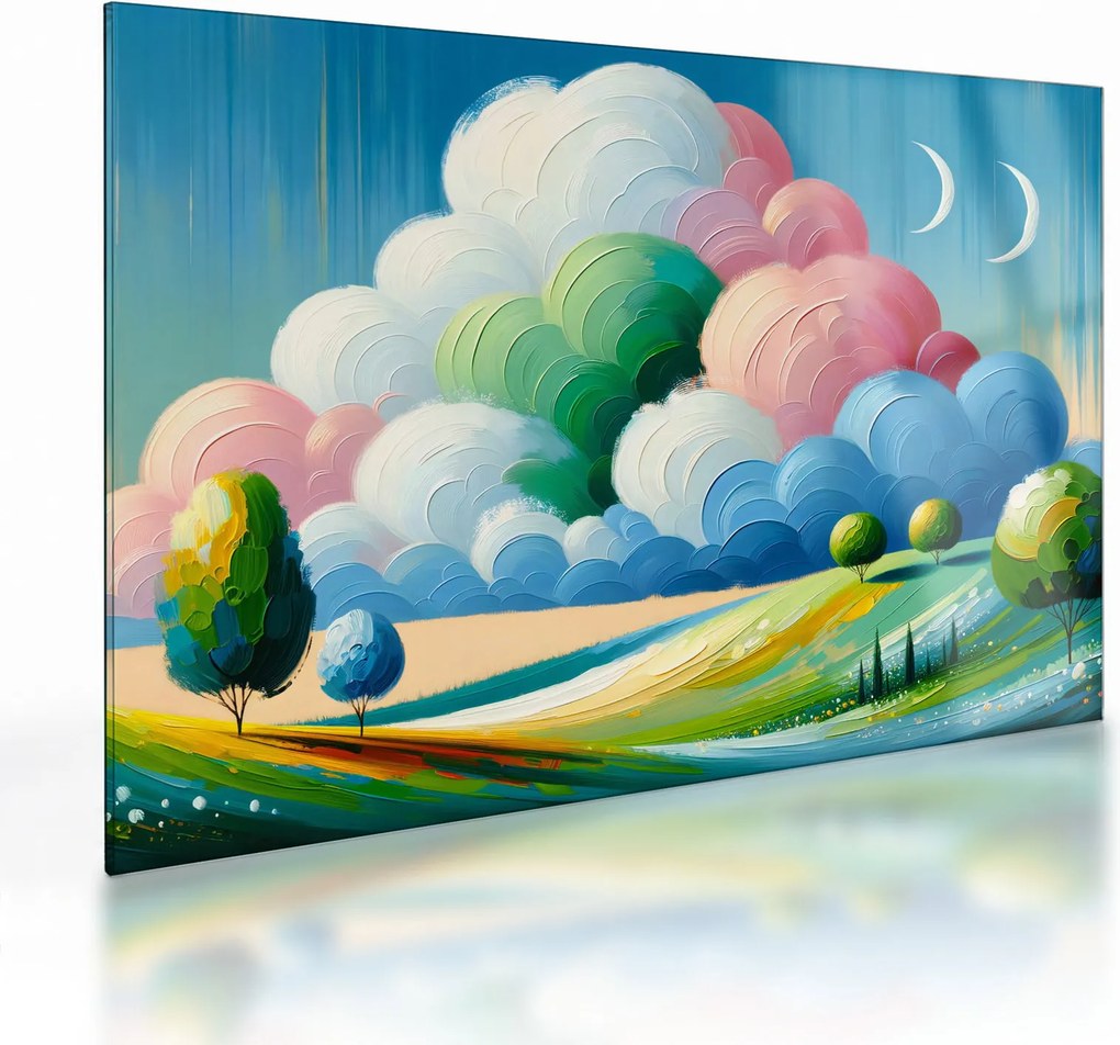 Obraz na szkle - Krajobraz z chmurą (70x50 cm)