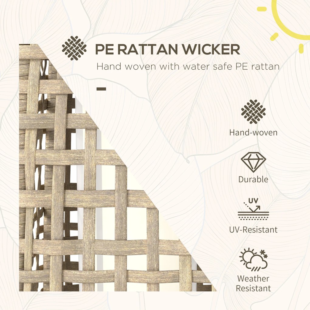 Outsunny Solara lampa stojąca z rattanu z czujnikiem światła Automatyczna LED lampa solarna w stylu boho IP44 wodoodporna | Aosom PL