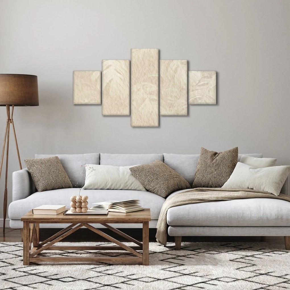 Obraz - Liście w teksturze (125x70 cm)