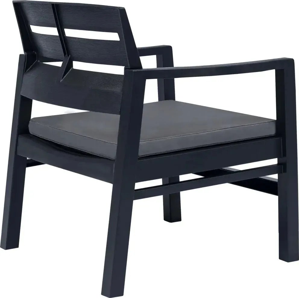 Zestaw antracytowych mebli ogrodowych - Emilly