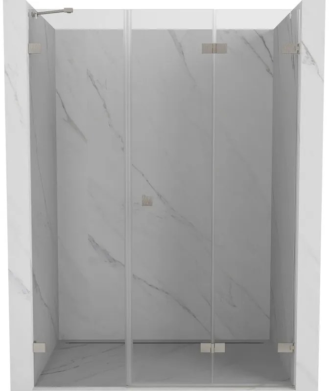 Mexen Lunar-F drzwi prysznicowe składane prawe 140 cm, transparent, nikiel szczotkowany - 836S-140-050-97-00-P