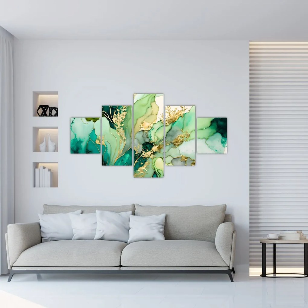 Obraz - Zielona abstrakcja (125x70 cm)